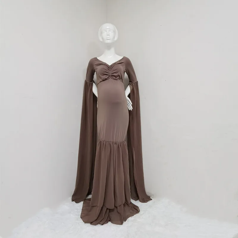 

Sexy Shoulderless Maternity Photography Props Long Dress For Pregnant Women Fancy Pregnancy Dress Elegence Maxi Gown Photo Shoot