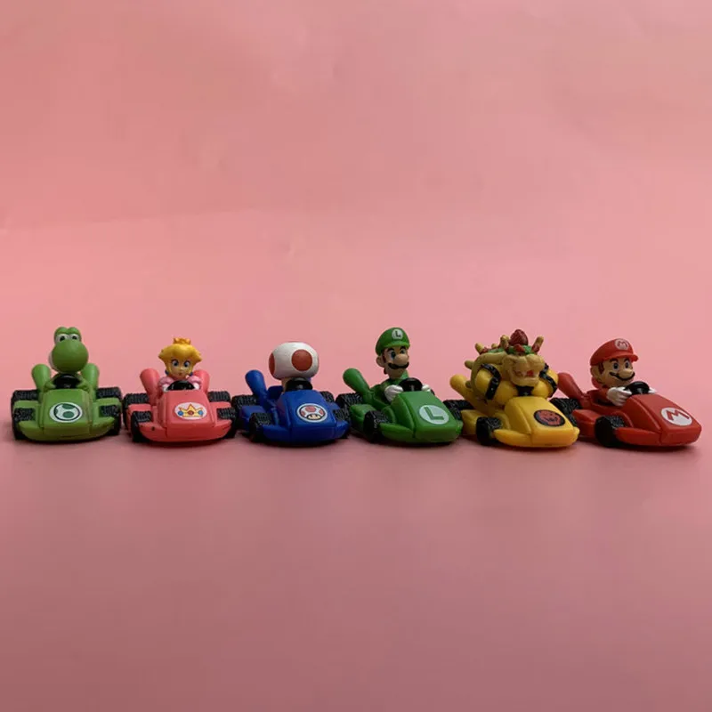 6 шт./лот 3 5 см подлинные россыпью картинг Super Mario Louis с колесами незаменимые