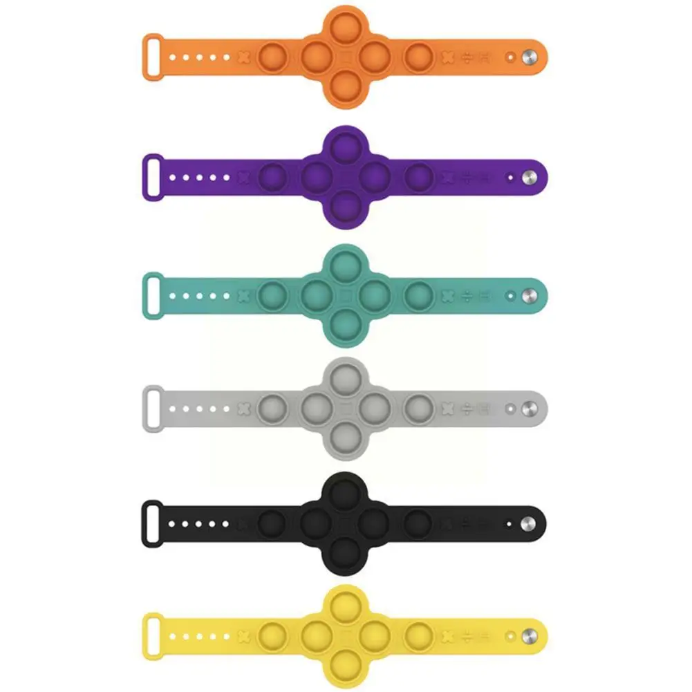 

Creativity Portable Decompression Toys Mult-color Dimple Relief Kids For Adults Toy Silicone Soft Bracelet Wristband Toy St O0Y5