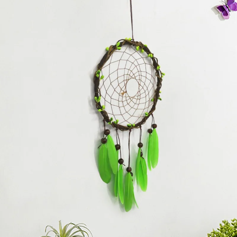 Подвесной белый кружевной цветок Ловец снов колокольчики Индиана перо подвеска