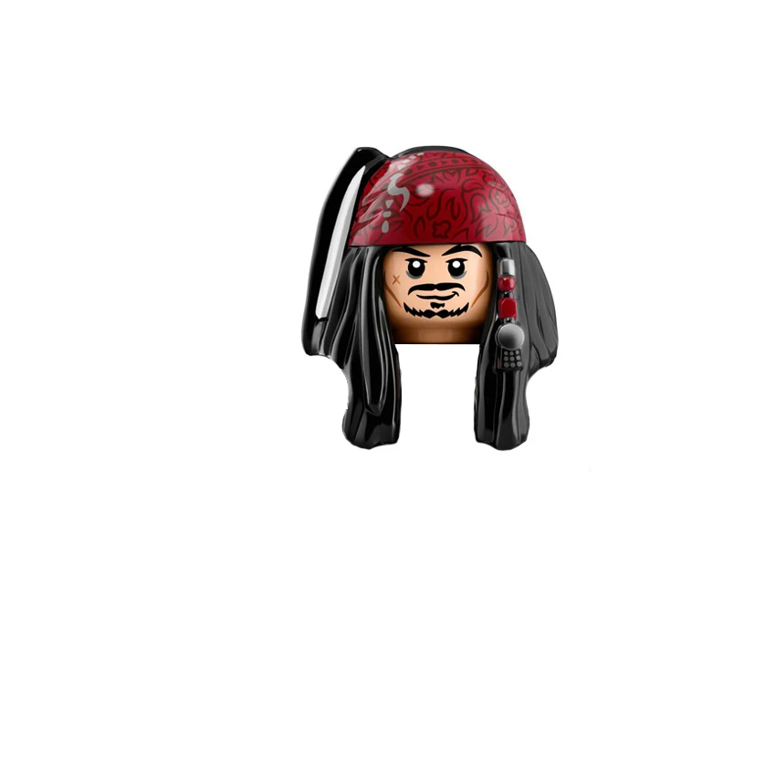 Фигурки героев фильма MOC Single Карибские акулы Пираты капитан Джек голова Салазар