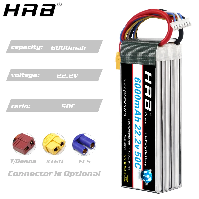 Аккумулятор HRB Lipo для вертолета 6000 мАч 50C 3S 2S 7 4 V 11 1 14 8 3 Deans T XT60 4S 6S 18 5 22 2 1S