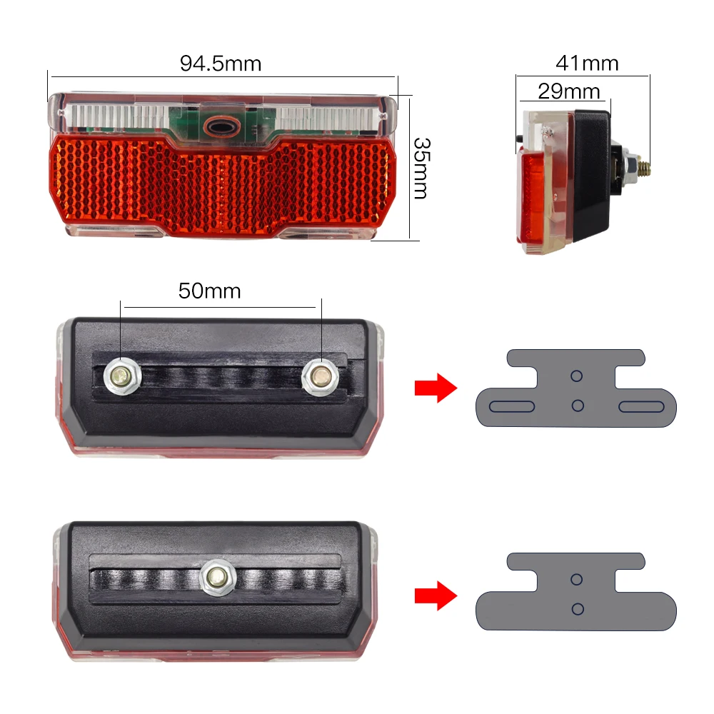 WEXPLORE Bicycle Rear Light Bike Tail Light Use 2pcs AAA Batteries for Cycling Rear Rack Carrier Lamp With Bike Reflector Light