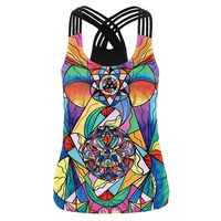 summer women sport vest 3d print yoga shirt running fitness quick dry tank tops sleeveless t shirt strap workout gym vest female