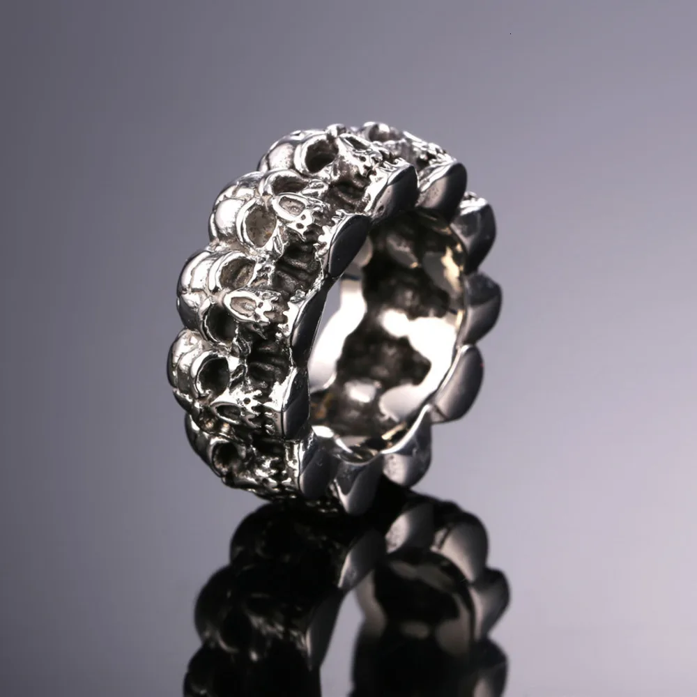 Мужское кольцо с черепом в стиле стимпанк Винтажное из нержавеющей стали ретро