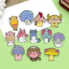 Эмалированные Значки для детской бижутерии, 12 видов, в виде грибов, под заказ, китайские зодиаки, крысы, кролика, змеи, лошади, овец, собак