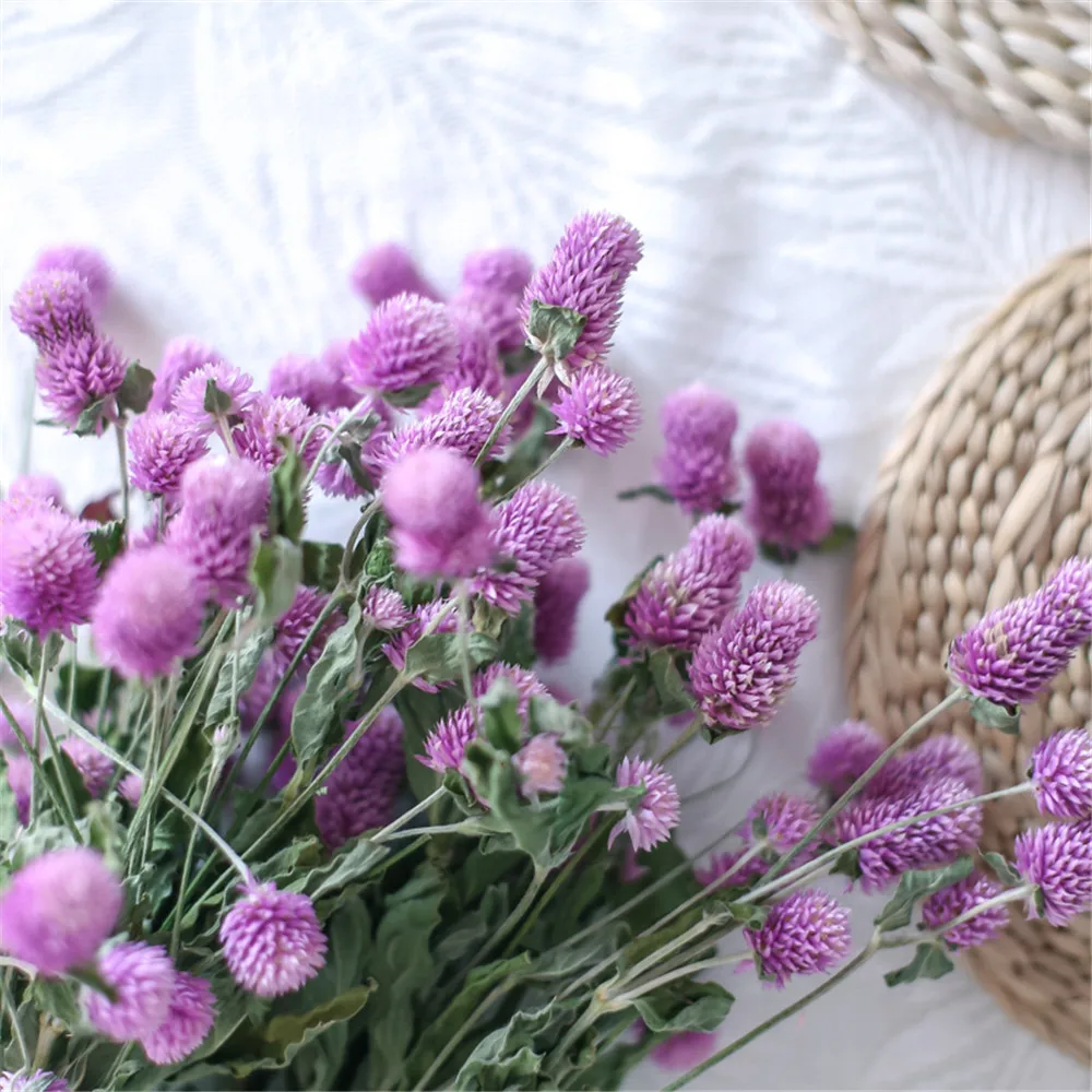 15 шт. Рождественский Декор gomphrena букеты сушеные натуральные Цветы Букет gomphrena букеты фиолетовая ваза в комплект не входит