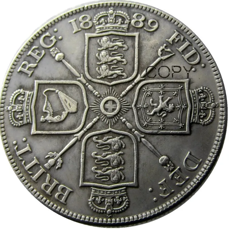 

Копия монеты UF(03) Великобритания, Виктория двойная Флорин, Посеребренная, 1889