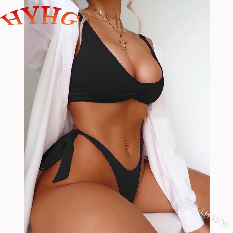 

HYHG Sexy Underwired Bikinis Mujer Swimwear Women High Cut Swimsuit Summer Thong Swim Bathing Suits Female Brazilian Bikini Sets