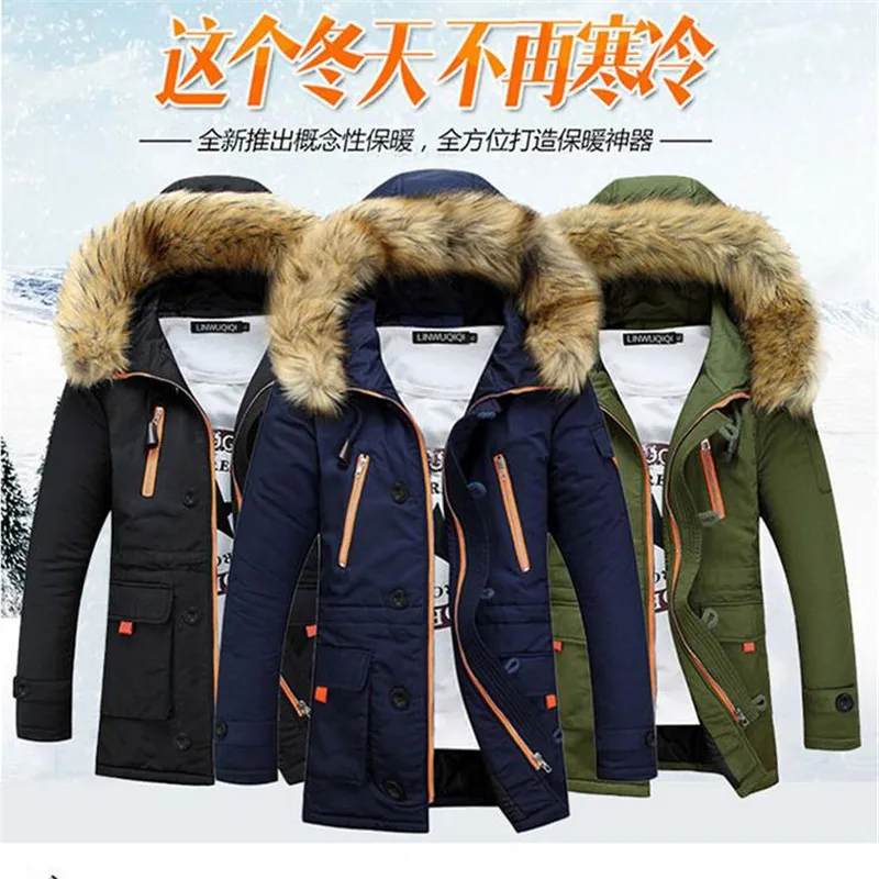 Zoaa 2019 Новая мужская хлопковая зимняя одежда с меховым воротником Модная теплые