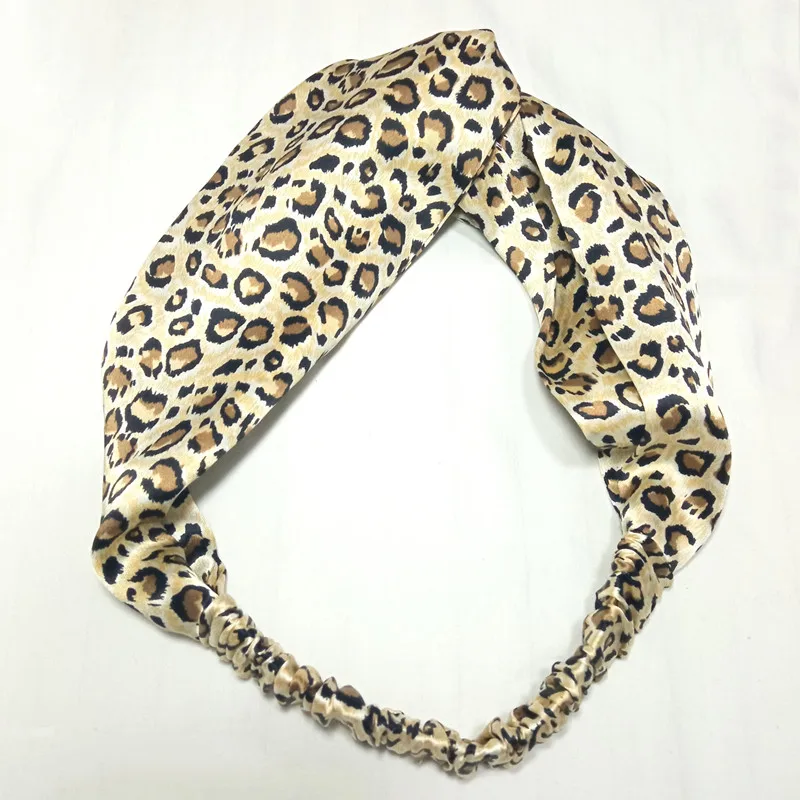 

100% Real Mulberry Silk Polka dot silk headband leopart print lady scrunchie Hair band hoop headwear wrap sport make-up Bandage