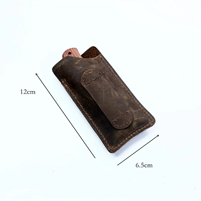 EDC натуральная кожа поясная сумка винтажная воловья складной держатель ножа