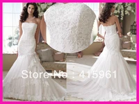 2019 vestido de noiva robe de mariee strapless beads lace mermaid bridal dresses wedding gowns free shipping wedding dress