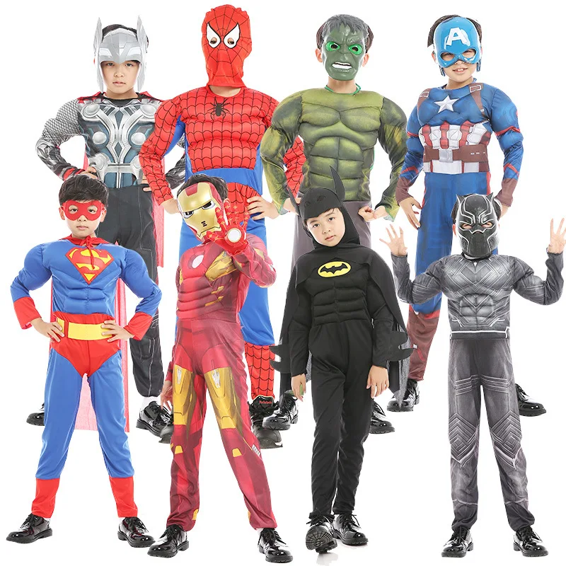 Новый костюм Человека паука СУПЕРМЕНА для косплея Железного человека Детский на