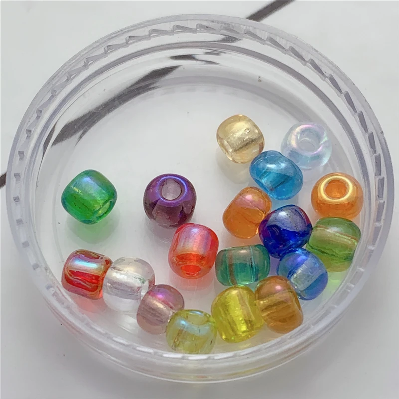 

200pcs 4mm glass beads Rainbow Candy Round glass Beads Loose Spacer Beads For Jewelry Making DIY Bracelet Necklace