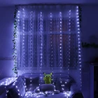 Гирлянда-занавеска на окно, 300 светодиодов, 8 режимов свечения, сказосветильник светильник с питанием от USB, гирлянда для рождества, спальни, свадебные украшения