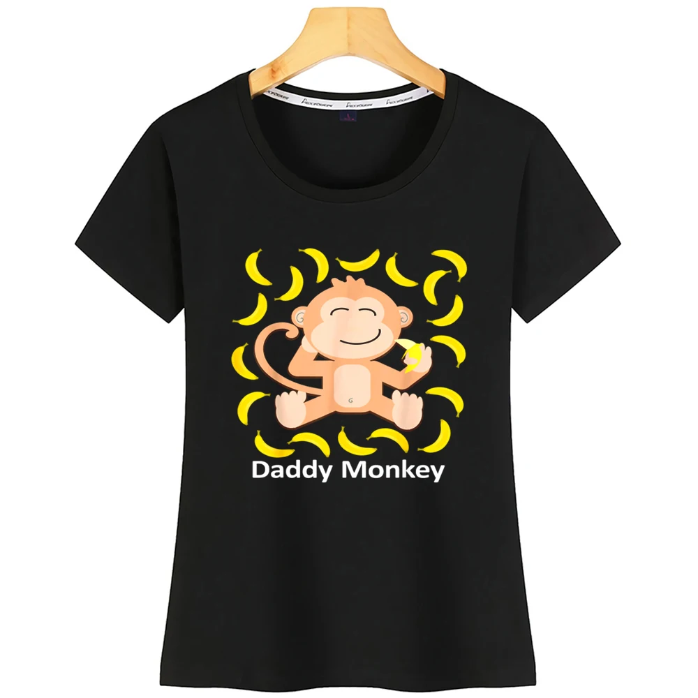 

Tops T Shirt Women Daddy Monkey Banana Sassy Monkeys Bananas O-Neck Vintage Short Tshirt