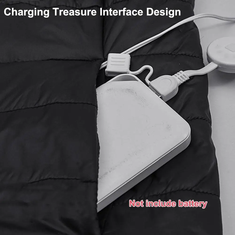 Smart Charging Heating Vest Men's Cotton Coat V-neck Graphene Carbon Fiber Heating Vest Jacket Winter Water Washable Heating Ves