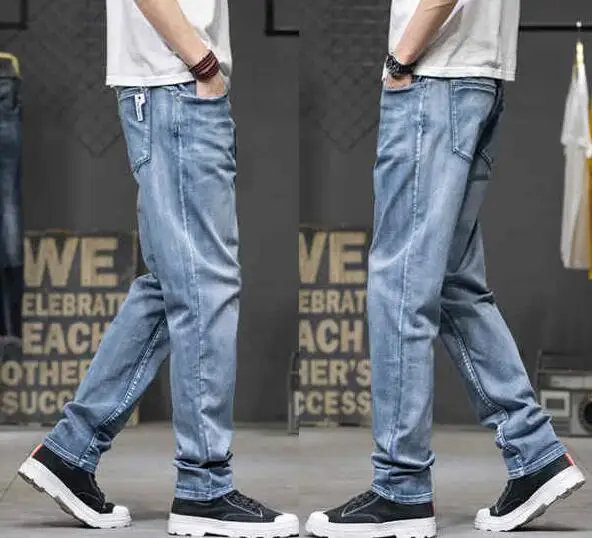 Jeans Men Wear-Resistant Cargo Trousers Male Classic Casual Straight Denim Pants Size 30-42