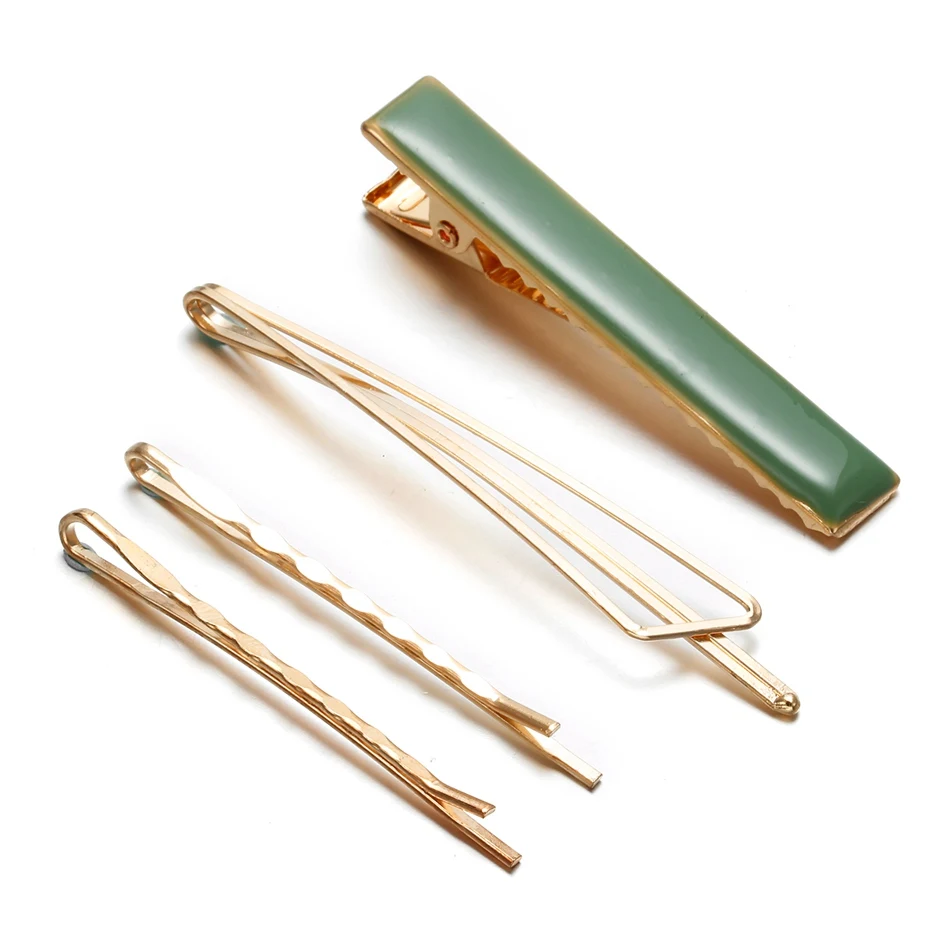 Матч-правой украшения для волос 4 шт./компл. металлический зажим для волос/булавки/наклеивающиеся/заколка для волос в Корейском стиле Свадебные Заколки для укладки волос аксессуары для волос SP776