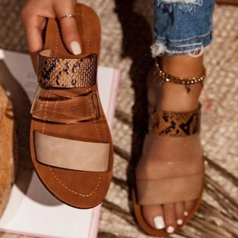 

Fashion New Summer Women Serpentine Slippers Woman Casual Flat Slides Ladies Outdoor Beach Flip Flops Comfort Female Sandals