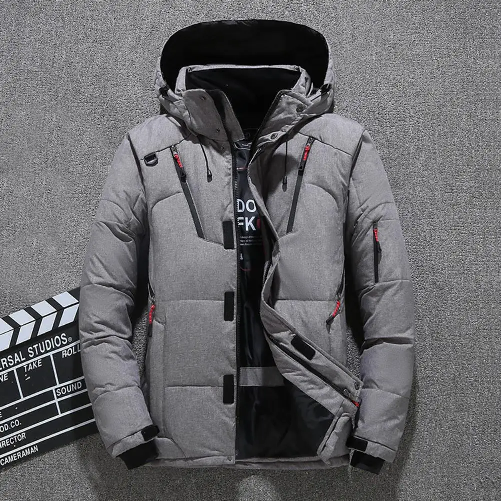 Coat Padded Detachable Hat Fastener Tape Soft Winter Down Coat   Winter Down Coat  for Home