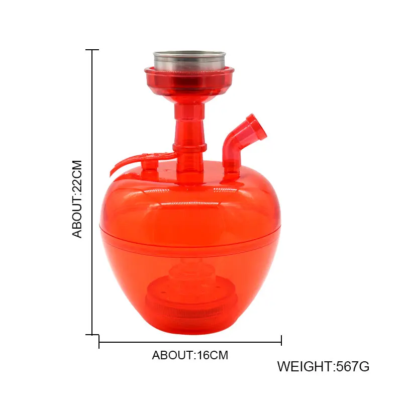 Акриловый кальян набор кальяна Apple Hookah со светильник Кой из нержавеющей стали 4