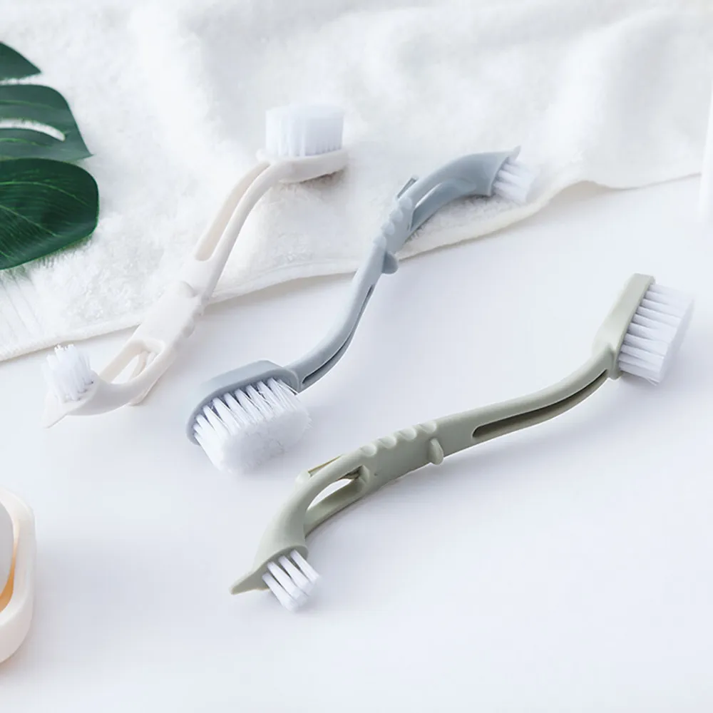 Щетка для обуви с двумя головками длинная пластиковая ручка щетка мытья щетки