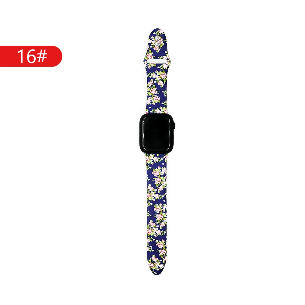 16 Ремешок для apple watch 5 4 ремешок 44 мм 40 мм correa iwatch 3 ремешок 42 мм 38 мм браслет силиконовый apple watch 5 4 3 2 1 Аксессуары для часов - Цвет ремешка: 16