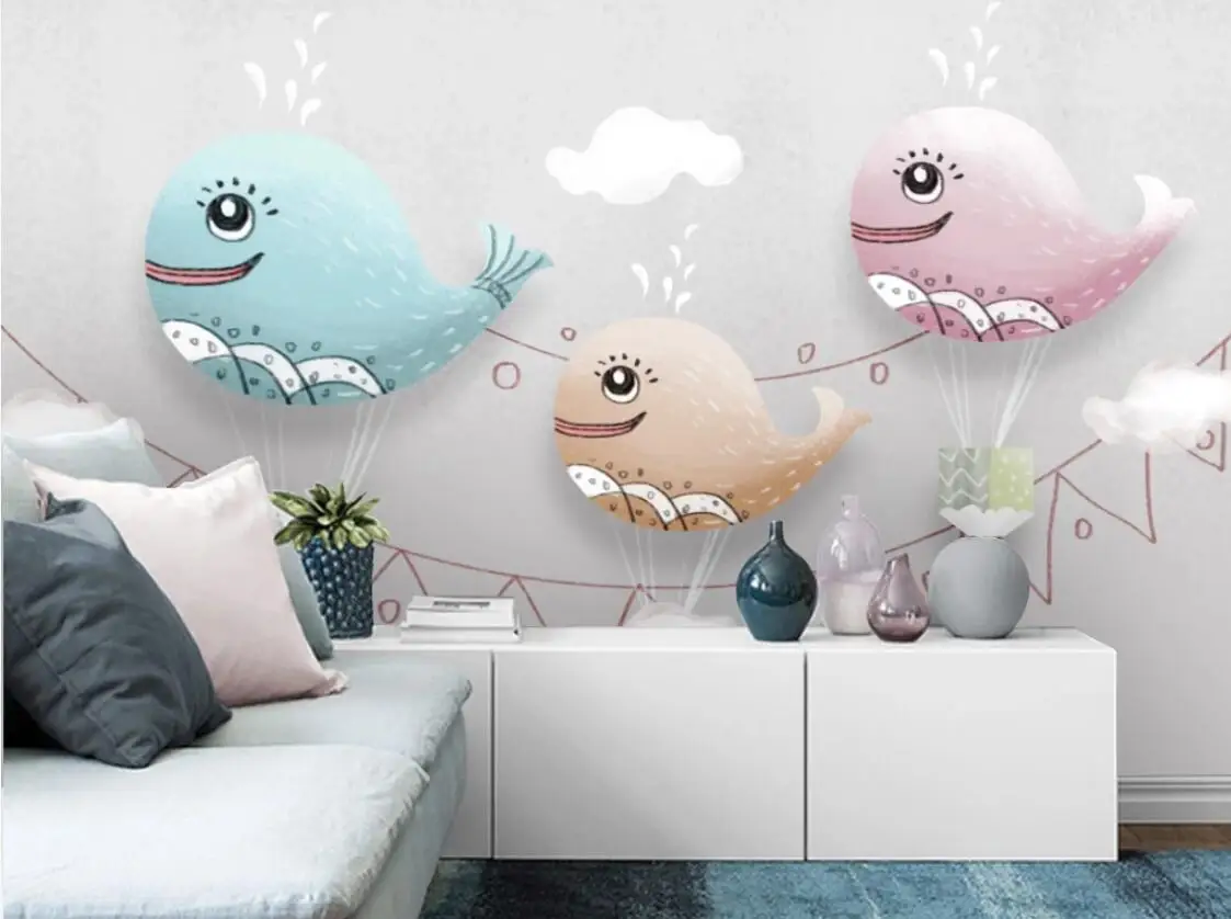 Современные детские обои для спальни картонная роспись вручную гостиной