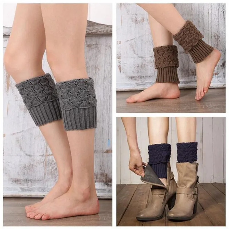 2022 Fashion Leg Warmers Women Solid Warm Knee High Winter Knit Solid Crochet Leg Warmer Socks Warm Boot Cuffs Long Socks
