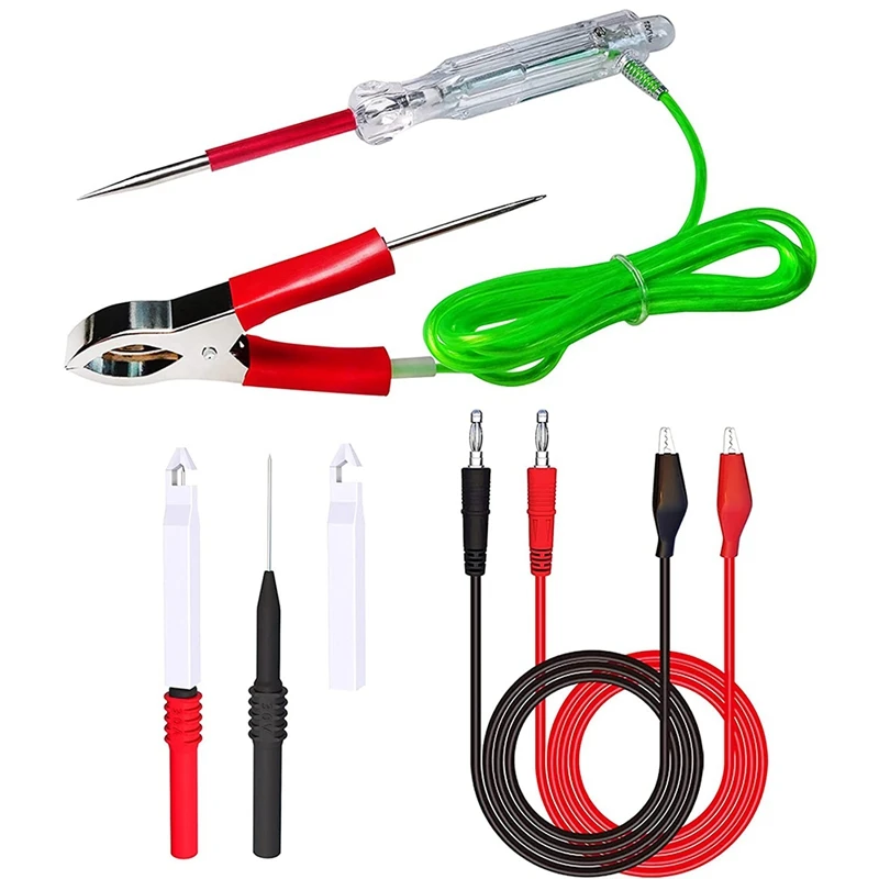 

Automotive Circuit Tester Test Leads Test Light 3-24V Voltage Tester Dual Probes Alligator Clamps Two-Way Voltage Test