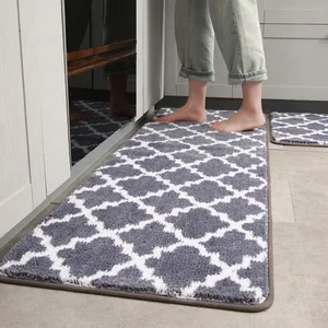 high quality thicken kitchen rug lattice plush washable long carpets non slip bathroom mat door mat free global shipping