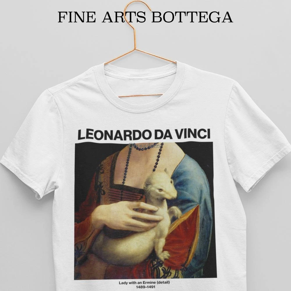 Футболка Леонардо да Винчи леди с эрмином (подробности) классическое искусство