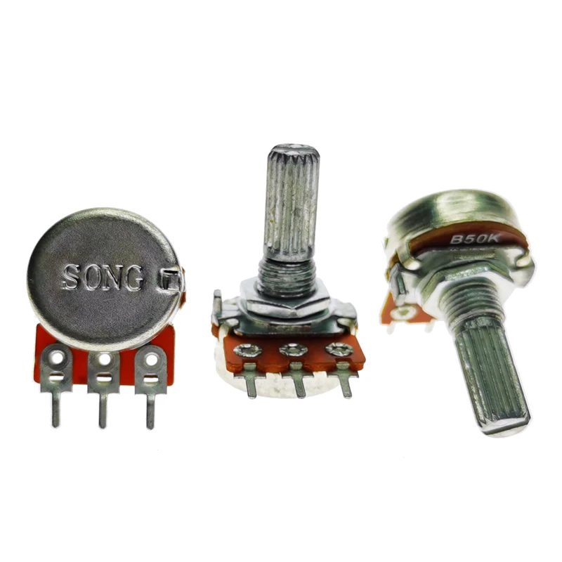 1PCS Taiwan WH148 B10K B50K B100K 3Pin Amplifier Dual Stereo Potentiometer 10K 50K 100K | Обустройство дома