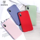 Одноцветный силиконовый чехол SmartDevil для iphone 11 XR X XS Max 7 8 Plus, милые мягкие простые модные чехлы ярких цветов