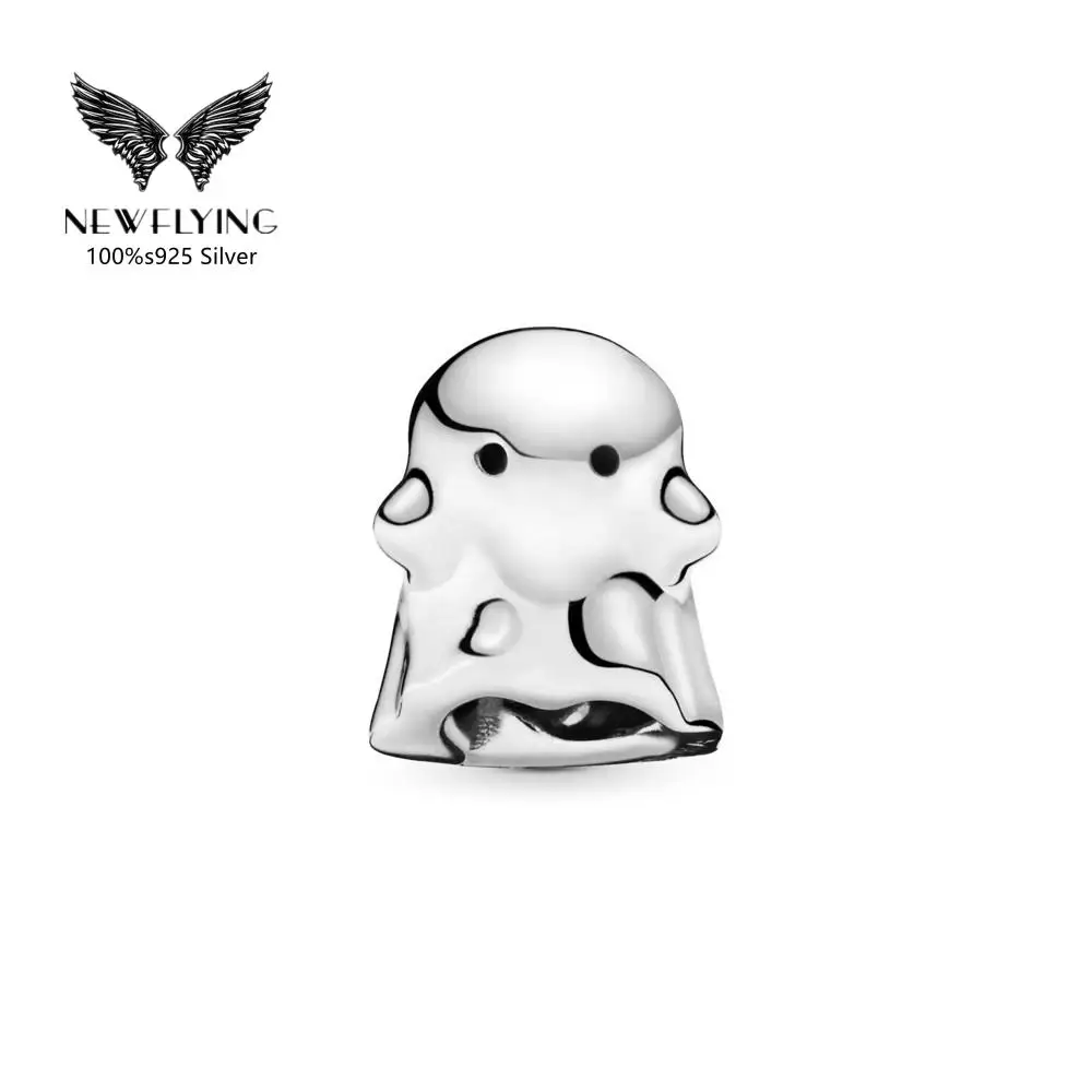 

925 Sterling Silver Ghost Charm Fit DIY Bracelets Necklace Jewelry Making Cute Original for Women