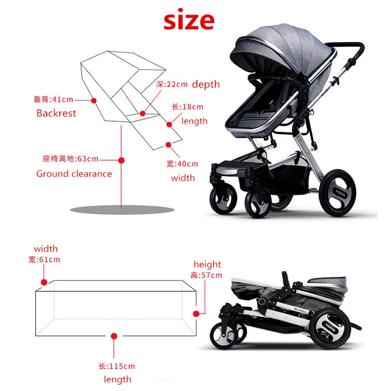 IMBABY/Новинка 2021 года Детская переносная коляска с высоким ландшафтом 3 в 1 2