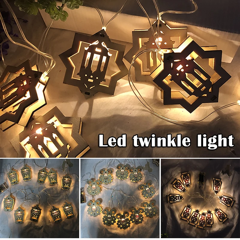 

Hot Wooden Light Hanging Light Mubarak Festival String Lamp For Party Home Pendant Decoration PLD