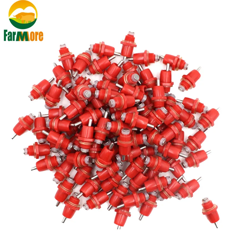 

100 pcs Chicken Nipple Drinkers Automatic Water Ball Spring type Waterer Poultry Drinking fountain