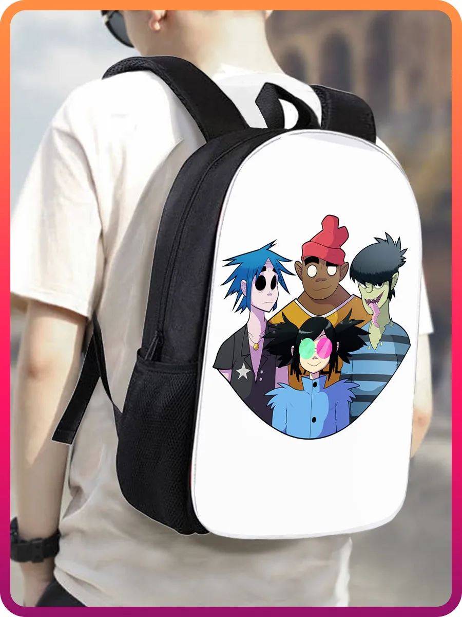 Рюкзак Gorillaz (горилаз музыка альтернатива хип-хоп рок нудл Деймон Албарн 2-D поп) - 5 рюкзак сумка портфель вещьмешок.