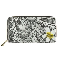 wallets for women polynesian tribal style printing custom travel passport cover coin wallet casual womans money pu purse