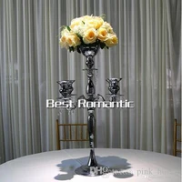 elegant 5 arms metal candle holder goldsilver plated candlestick crystal table candelabras home hotel wedding centerpieces