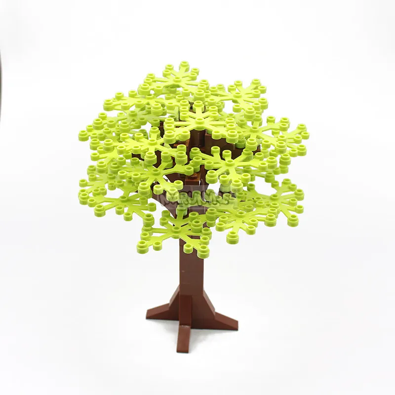 Light Green 58 шт. большое дерево зеленый куст цветок трава растения садовые Строительные кирпичи наборы деревьев для DIY блоки натуральные и технические DIY MOC аксессуары часть - Цвет: Light Green