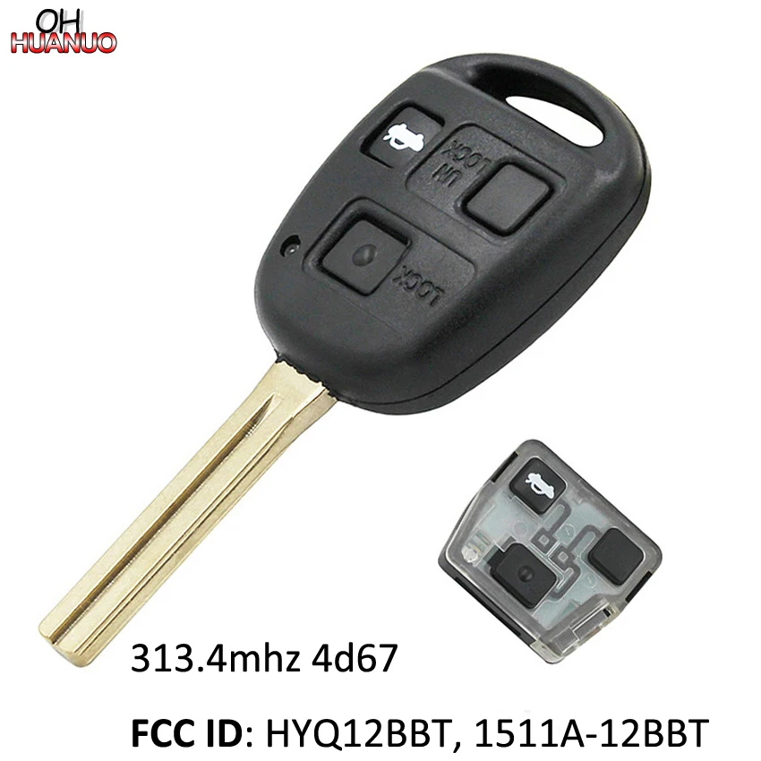 3-кнопочный дистанционный ключ 313 4 МГц с чипом 4D67 для Lexus FCCI :HYQ12BBT 1511A-12BBT |