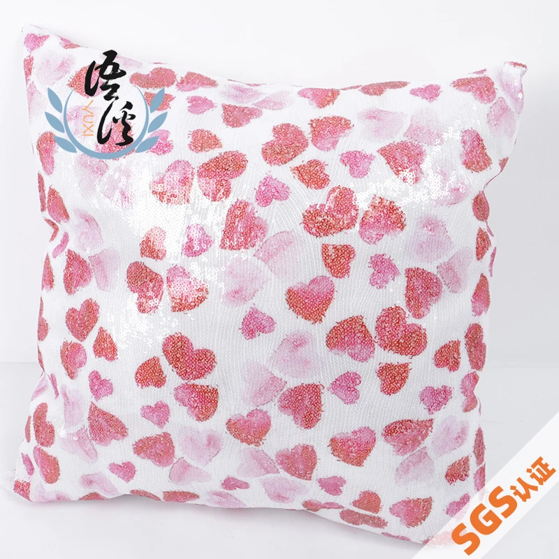 INS стиль любовная Подушка цифровая печать блестки тканевая с сердечником