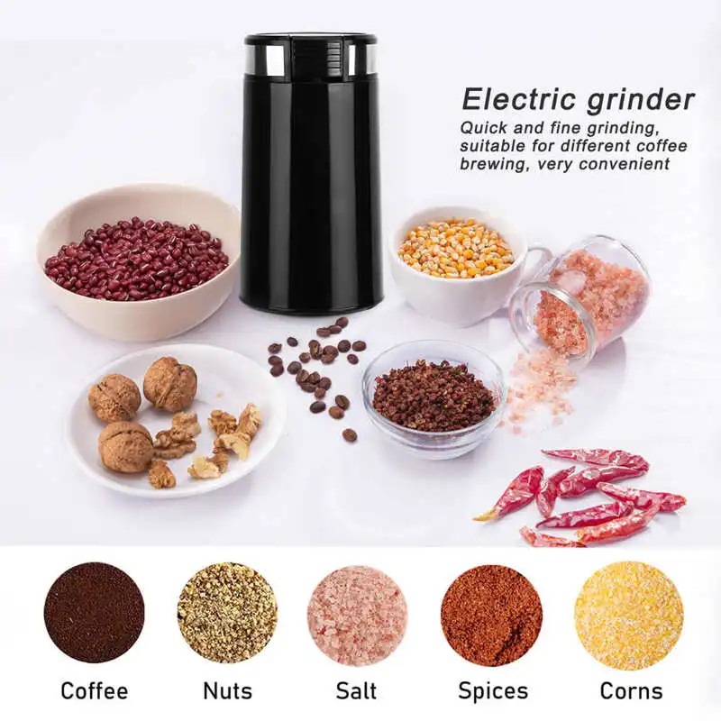 Günstig Mini Elektrische Kaffeemühle Cafe Gras Muttern Kräuter Körner PepperTobacco Spice Mehl Mühle Kaffee Bohnen Grinder Maschine Sonifer EU