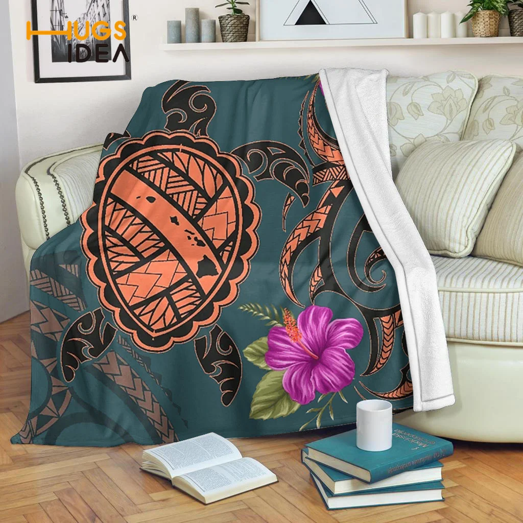 

Дорожное мягкое теплое одеяло HUGSIDEA, новый тренд 2021, гавайская черепаха, цветок, фирменный дизайн, шерпа, одеяло, хорошее качество