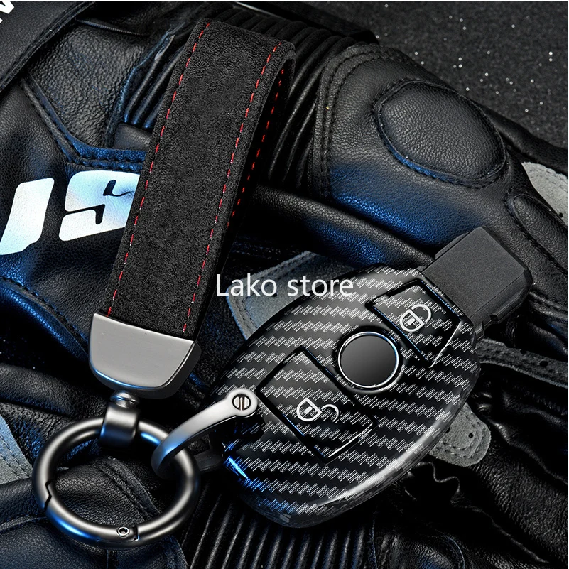 

Reliable Carbon Fiber Car Key Cover Case for Mercedes Benz C class E class C200 GLC260L GLS GLA GLE Key Case for Car