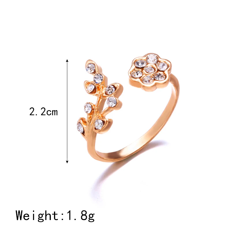 Регулируемый Кольца для Для женщин золото Цвет серебро цветок кольцо мини